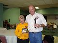 Speedy Glenda receives an award from VP Jeff for her road rally - fast award!